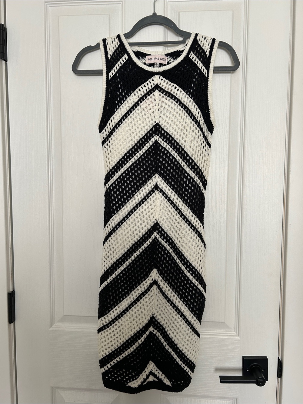 Striped black and White Knit Dress NWT Size Small